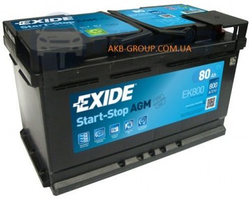 EXIDE AGM EK800 80Ah R+800A